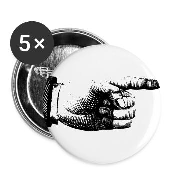 Finger pointing - Buttons large 2.2''/56 mm (5-pack) - white - Front