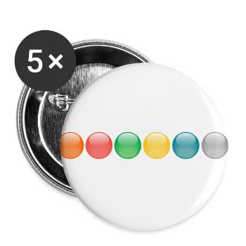 Balls colorful - Buttons large 2.2''/56 mm (5-pack) - white - Front