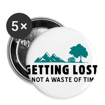 Getting Lost - Shirt for nature lovers Forest Nature - Buttons large 2.2''/56 mm (5-pack) - white - Front