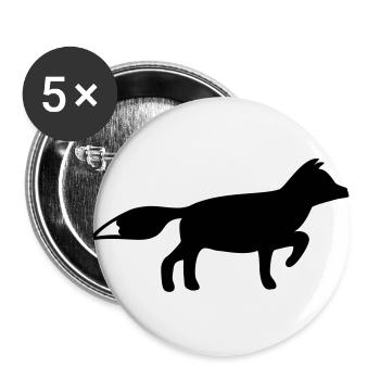 Ein Fuchs oder Füchsin - Buttons groß 56 mm (5er Pack) - Weiß - Vorne