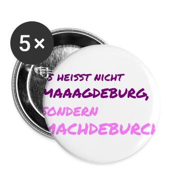 Magdeburg / Elbe / Sachsen-Anhalt / Geschenk - Buttons groß 56 mm (5er Pack) - Weiß - Vorne