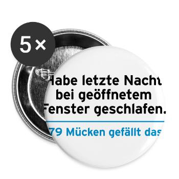 Nacht Schlaf Fenster Mücken Social Media Facebook - Buttons groß 56 mm (5er Pack) - Weiß - Vorne