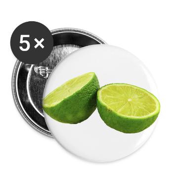 lemon lime lemon citrus veggie vegetable fruits - Buttons large 2.2''/56 mm (5-pack) - white - Front