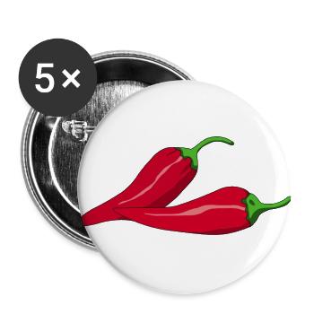 paprika chilli chili pepper citrus veggie vegetable - Buttons large 2.2''/56 mm (5-pack) - white - Front