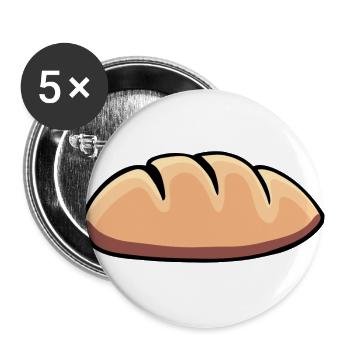 brot broetchen crossaint baecker baguette bread bu - Buttons groß 56 mm (5er Pack) - Weiß - Vorne