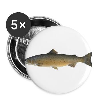 Lachs - Buttons groß 56 mm (5er Pack) - Weiß - Vorne