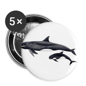 Pygmy killer whale - Pygmy killer whale - Orque pygmée - Buttons large 2.2''/56 mm (5-pack) - white - Front