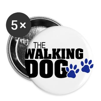 The Walking Dog paw print - Buttons large 2.2''/56 mm (5-pack) - white - Front