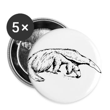 Ameisenbär - Buttons groß 56 mm (5er Pack) - Weiß - Vorne