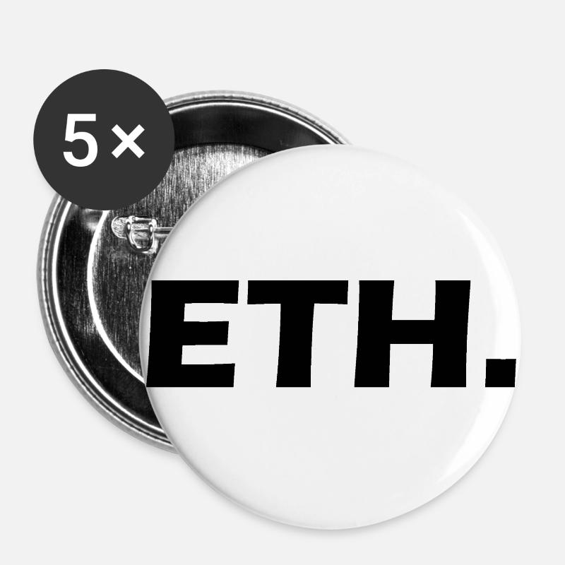 Ethereum - Buttons large 2.2''/56 mm (5-pack) - white