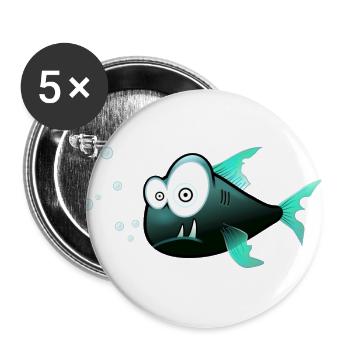 fisch - Buttons groß 56 mm (5er Pack) - Weiß - Vorne