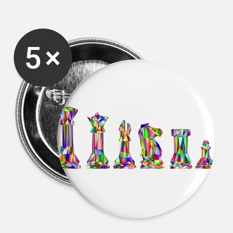 Schach - Buttons groß 56 mm (5er Pack) - Weiß