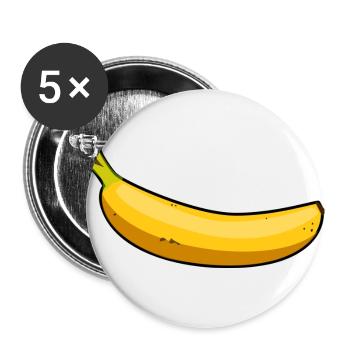 Banane - Buttons groß 56 mm (5er Pack) - Weiß - Vorne
