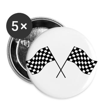 Finish chequered flag Flag Race End end station Idea - Buttons large 2.2''/56 mm (5-pack) - white - Front