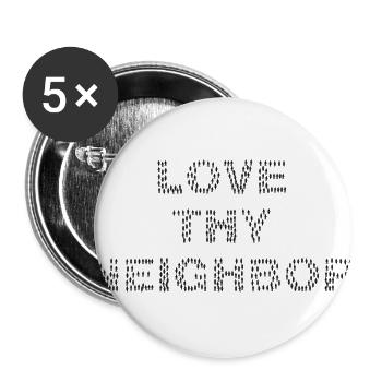Love - Buttons large 2.2''/56 mm (5-pack) - white - Front
