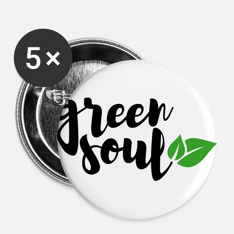 green soul - Buttons groß 56 mm (5er Pack) - Weiß