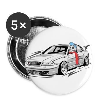 S4 B5 Skulldriver - Buttons large 2.2''/56 mm (5-pack) - white - Front