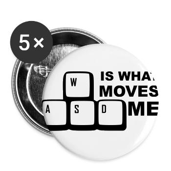 WASD is what moves me - Buttons large 2.2''/56 mm (5-pack) - white - Front