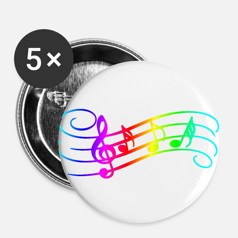Music Notes - Buttons large 2.2''/56 mm (5-pack) - white