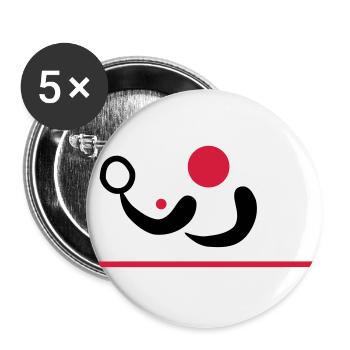 Tennis de table - Joueur avec ballon (Tennis de table) - Lot de 5 grands badges (56 mm) - blanc - Devant