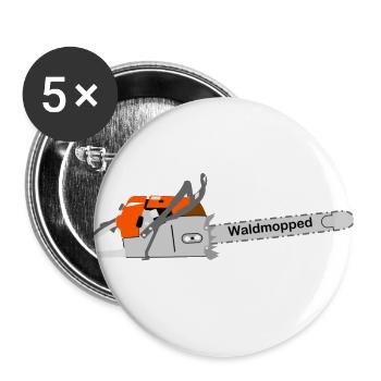 Chainsaw, Forest Mopped - Buttons large 2.2''/56 mm (5-pack) - white - Front
