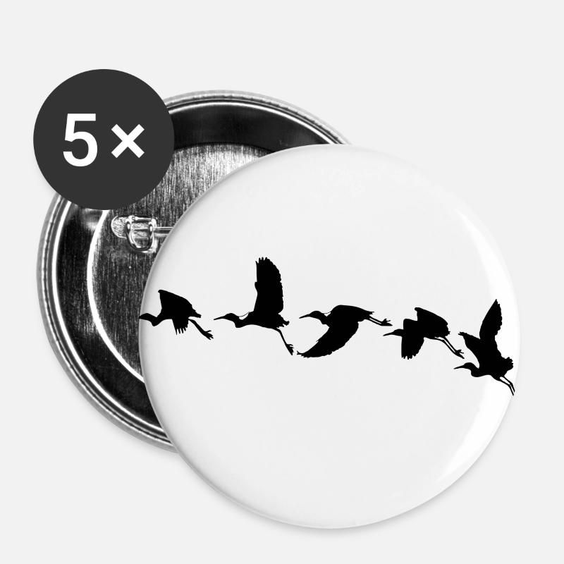 birds - Buttons large 2.2''/56 mm (5-pack) - white