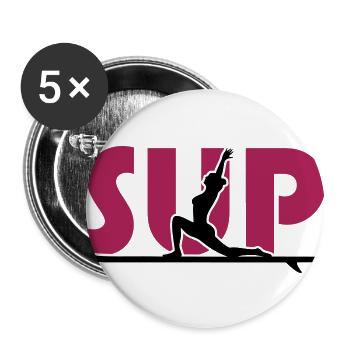 SUP YOGA - Lot de 5 grands badges (56 mm) - blanc - Devant