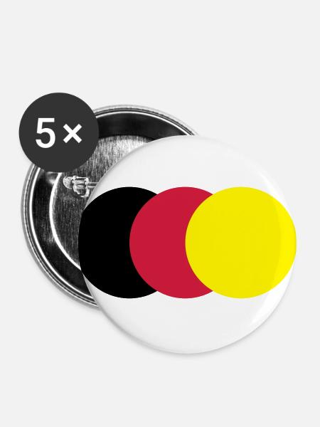 farbige Punkte - Buttons groß 56 mm (5er Pack) - Weiß