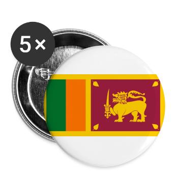 Sri Lanka Flagge - Buttons groß 56 mm (5er Pack) - Weiß - Vorne