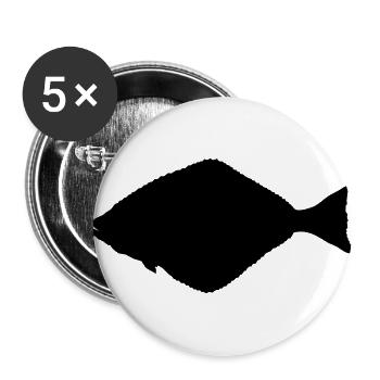 Heilbutt - Buttons groß 56 mm (5er Pack) - Weiß - Vorne