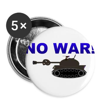 Panzer mit Knoten in der Kanone No War - Buttons groß 56 mm (5er Pack) - Weiß - Vorne