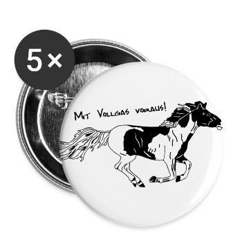 Plein gaz devant - Lot de 5 grands badges (56 mm) - blanc - Devant