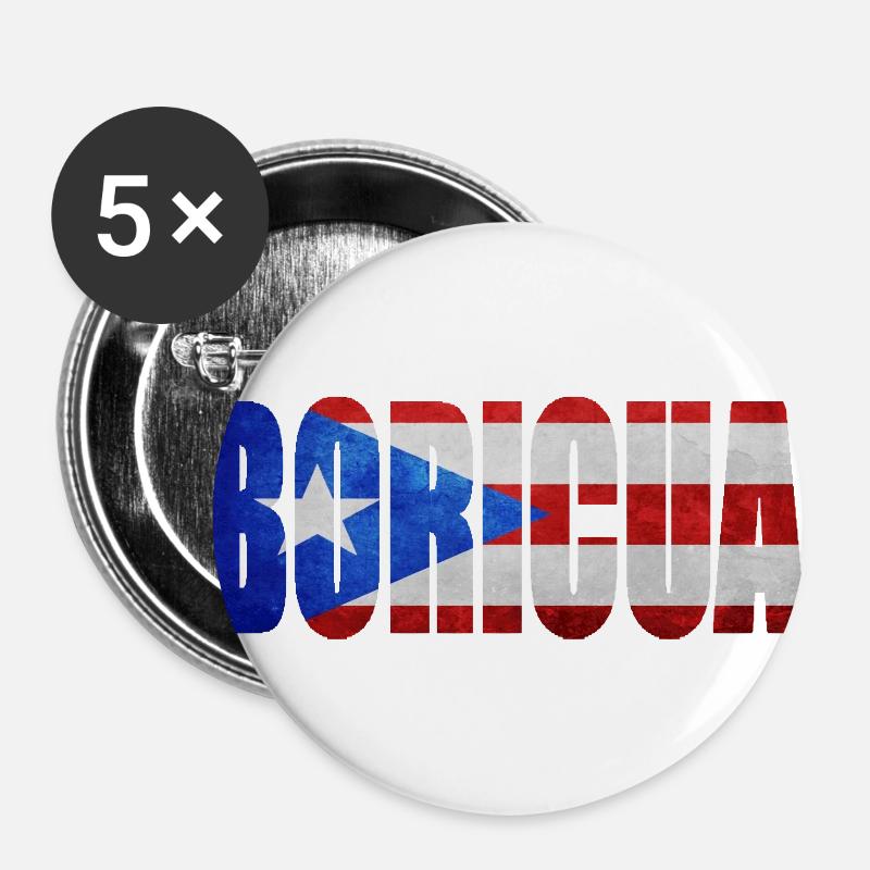# BORICUA - Buttons large 2.2''/56 mm (5-pack) - white