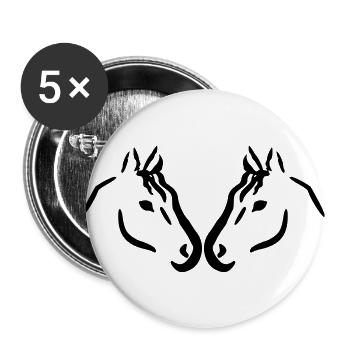 horses love horse heads vector - Buttons large 2.2''/56 mm (5-pack) - white - Front