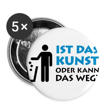 Est-ce que cet art ou peut-il s'en aller? Ordures peintre musée - Lot de 5 grands badges (56 mm) - blanc - Devant