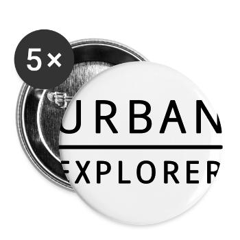 Urban Explorer - Lot de 5 grands badges (56 mm) - blanc - Devant