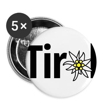 Tirol - Buttons groß 56 mm (5er Pack) - Weiß - Vorne