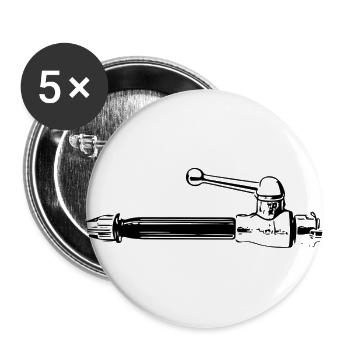 Feuerwehr Spritze - Buttons groß 56 mm (5er Pack) - Weiß - Vorne