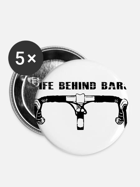 Biking Cycling - Buttons groß 56 mm (5er Pack) - Weiß