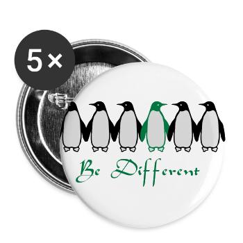 Be Different - Buttons groß 56 mm (5er Pack) - Weiß - Vorne