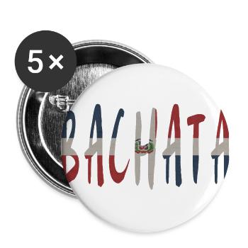 BACHATA RD - Lot de 5 grands badges (56 mm) - blanc - Devant