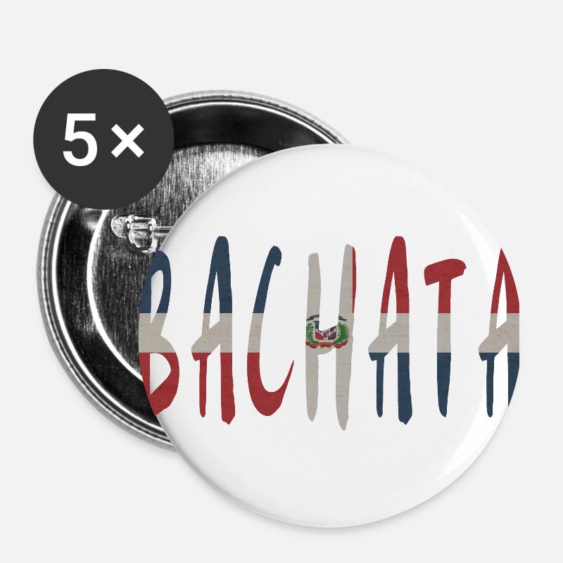 BACHATA RD - Buttons large 2.2''/56 mm (5-pack) - white