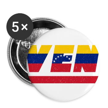 Venezuela Flagge Fahne VEN - Buttons groß 56 mm (5er Pack) - Weiß - Vorne