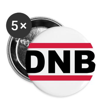 dnb_black and withe - Buttons groß 56 mm (5er Pack) - Weiß - Vorne