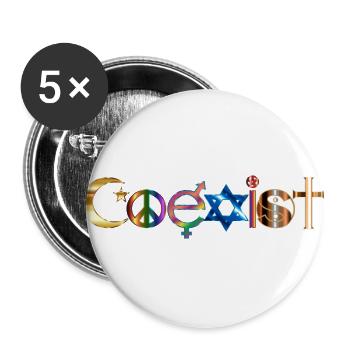 Koexistieren - Buttons groß 56 mm (5er Pack) - Weiß - Vorne