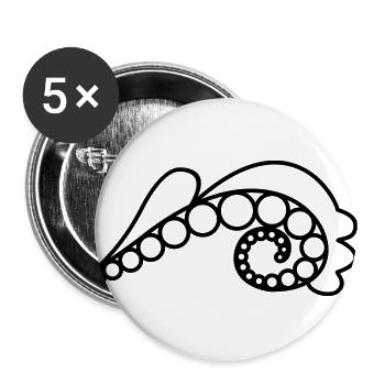 Wave ... or fern? - Buttons large 2.2''/56 mm (5-pack) - white - Front