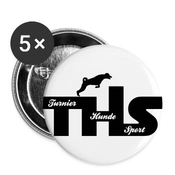 Turnier Hunde Sport THS - Buttons groß 56 mm (5er Pack) - Weiß - Vorne