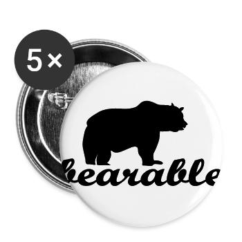 bear - Buttons large 2.2''/56 mm (5-pack) - white - Front