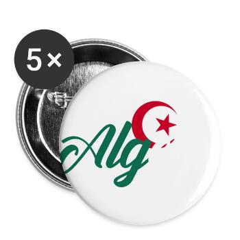 Algeria - Buttons large 2.2''/56 mm (5-pack) - white - Front