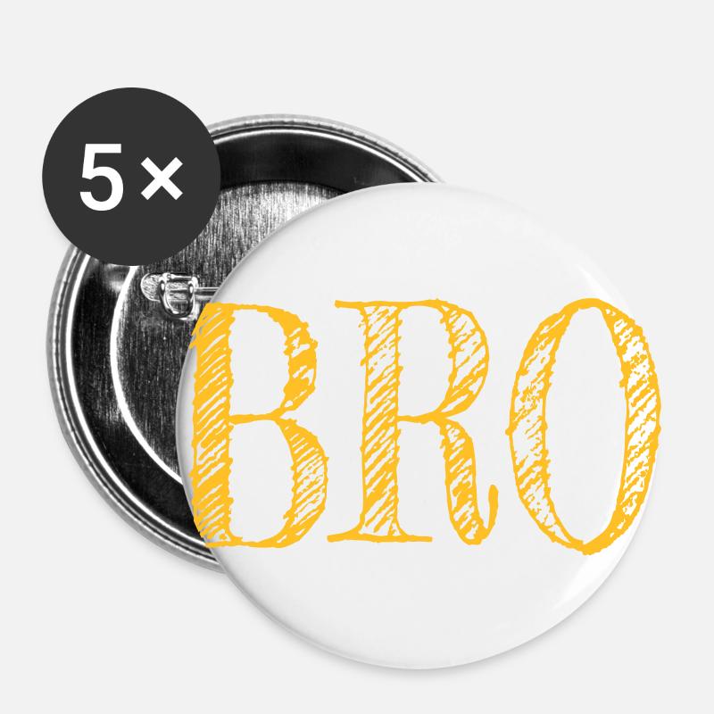 Design Bro - cool and nice - Buttons large 2.2''/56 mm (5-pack) - white